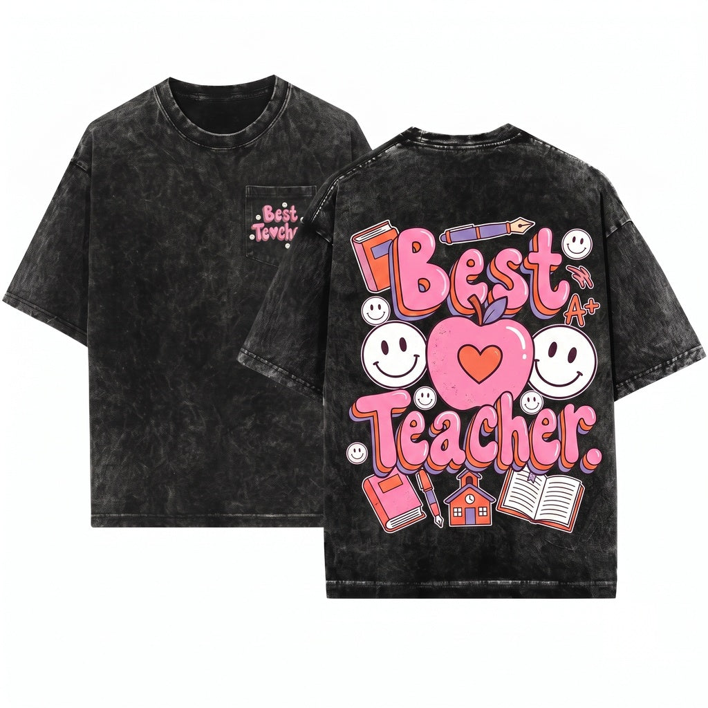 Inspirational Teacher Typography Graphic Classroom Educator School Staff Appreciation Gift Top Unisex Wash T-Shirt