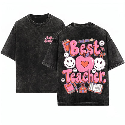 Inspirational Teacher Typography Graphic Classroom Educator School Staff Appreciation Gift Top Unisex Wash T-Shirt