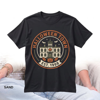Vintage Witch CityVintage Spooky Town Est 1998 College Fall Cozy Halloween Apparel Graphic Unisex TShirt