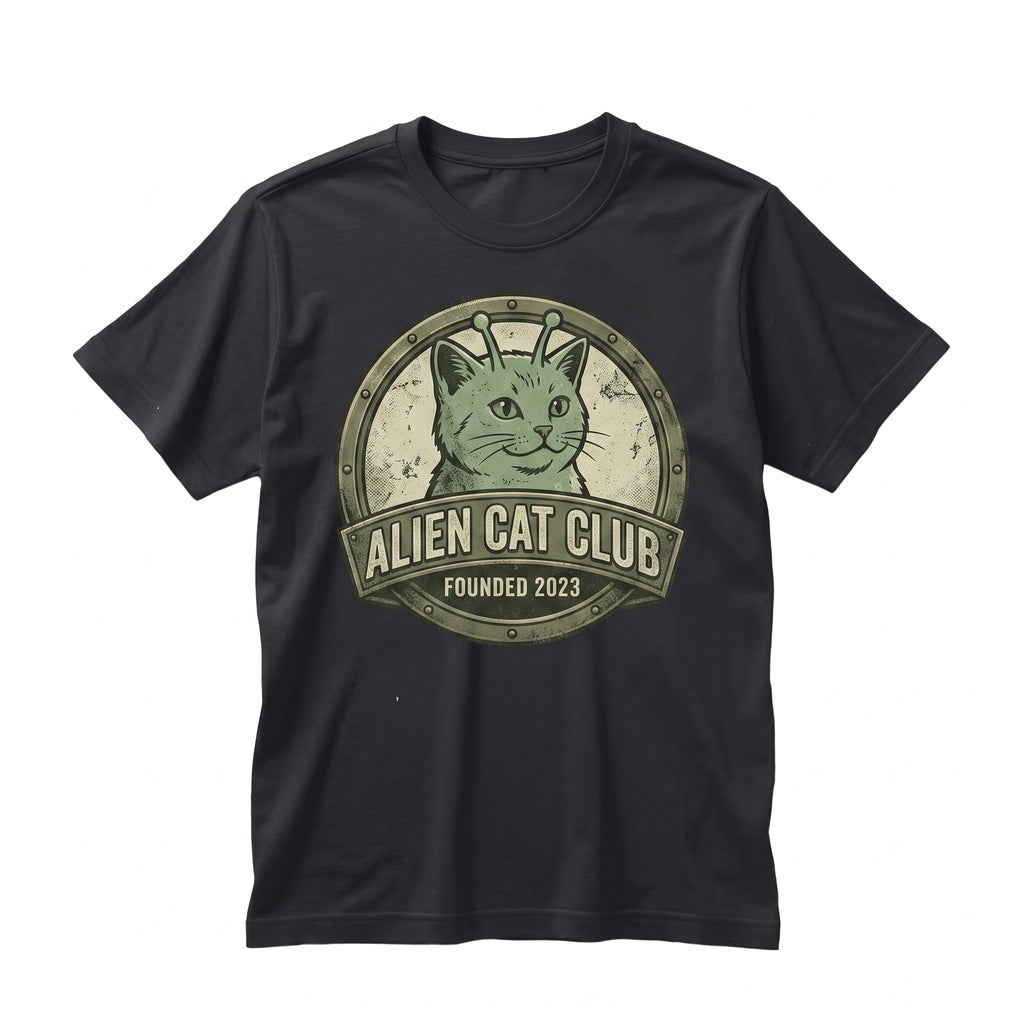 Alien Cat UFO Graphic Glorp Meme Y2K Space Funny Pet Lover Gift Unisex TShirt