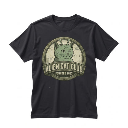 Alien Cat UFO Graphic Glorp Meme Y2K Space Funny Pet Lover Gift Unisex TShirt