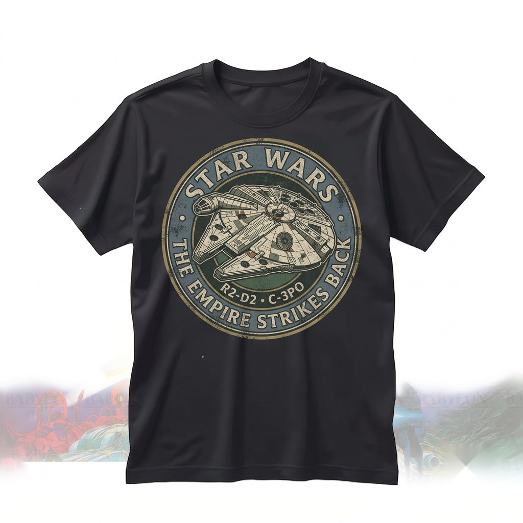 Retro Luke Skywalker Empire Strikes Back Japanese Sci-Fi Poster Graphic Vintage Space Movie Fan Gift Unisex TShirt