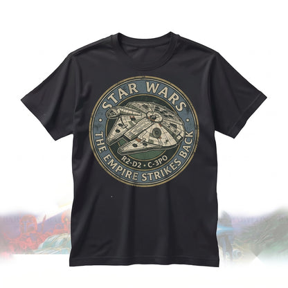 Retro Luke Skywalker Empire Strikes Back Japanese Sci-Fi Poster Graphic Vintage Space Movie Fan Gift Unisex TShirt