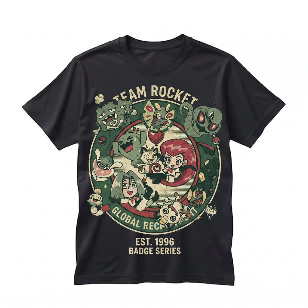 Jessie and James Retro Anime Graphic Top, Villain Duo Birthday Gift, Novelty Cartoon Unisex TShirt