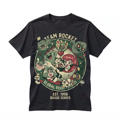 Jessie and James Retro Anime Graphic Top, Villain Duo Birthday Gift, Novelty Cartoon Unisex TShirt