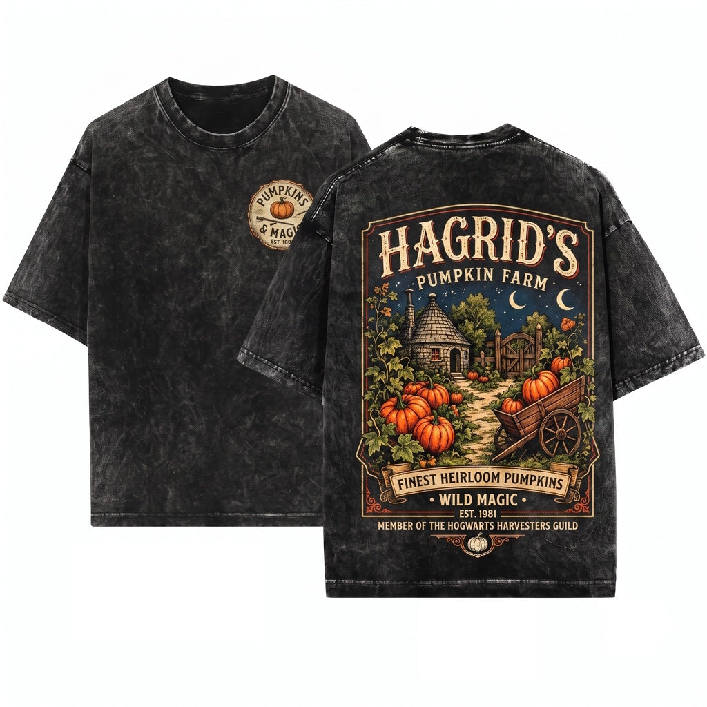 Gamekeeper Wizard Pumpkin Patch Autumn Crewneck Sweatshirt Unisex Wash T-Shirt