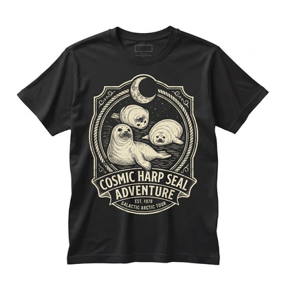 Three Seal Moon Funny 90s Vintage Aesthetic Retro Wildlife Parody Ironic Graphic Gift Unisex TShirt