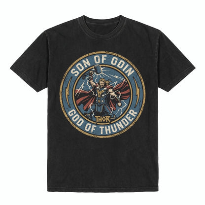 Vintage Thor God of Thunder Retro Norse Superhero Graphic Cotton Apparel Unisex TShirt