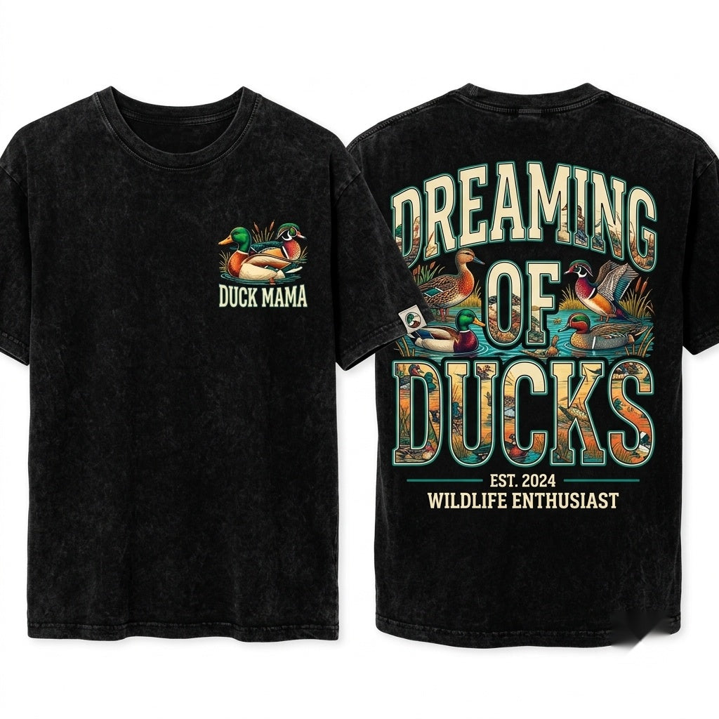 Hunting Mama Duck Camo Mama of Hunters Mom Life Fall Season Unisex Wash T-Shirt