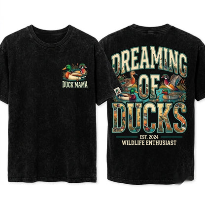 Hunting Mama Duck Camo Mama of Hunters Mom Life Fall Season Unisex Wash T-Shirt