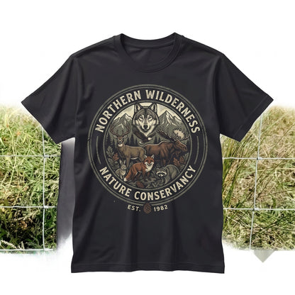 Vintage Woodland Forest Animals Graphic Top, Rustic Wilderness Nature Apparel Gift, Unisex TShirt