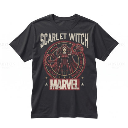 Vintage Scarlet Witch Wanda Maximoff Retro Comic Chaos Magic Graphic Apparel Gift Unisex TShirt