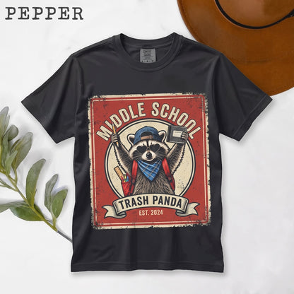Funny Feral Raccoon Middle School Teacher Team Back To Classroom First Day Faculty Humor Graphic Unisex TShirt