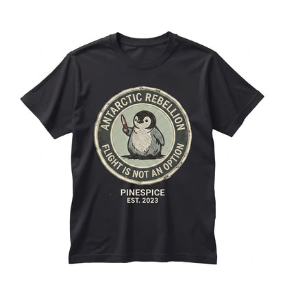 Flight Was Never An Option Embroidered Penguin Graphic Cotton Apparel Unisex TShirt