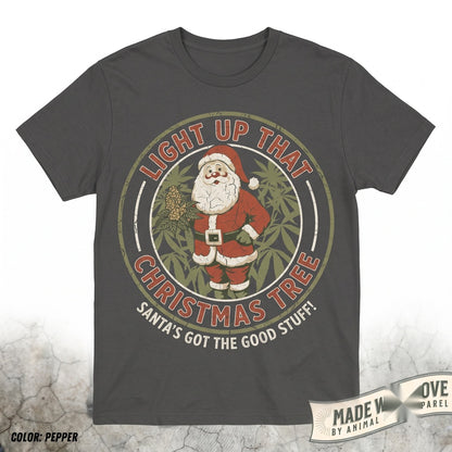 Funny Stoned Santa 420 Weed Christmas Holiday Gift Graphic High Season Stoner Apparel Unisex TShirt