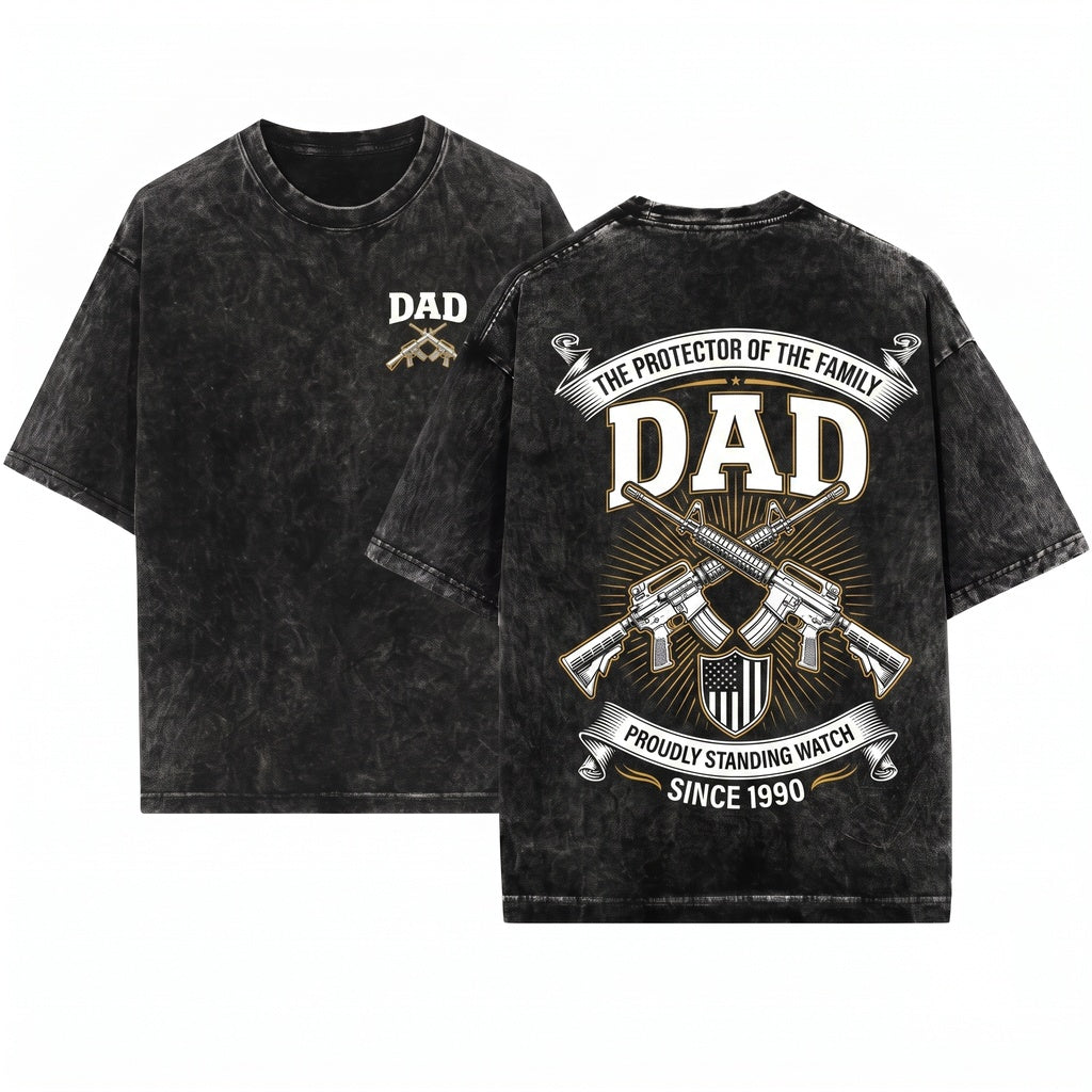 Patriotic Father Crossed Rifles Gun Lover Second Amendment Gift Unisex Wash T-Shirt