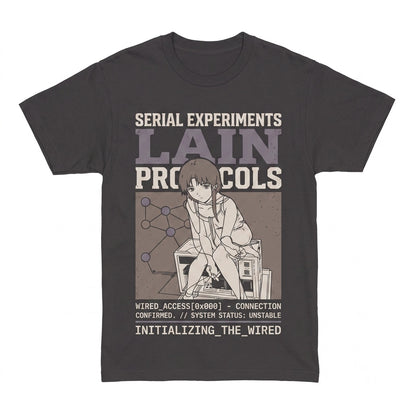 Lain Iwakura Cyberpunk Manga Graphic Streetwear Retro Japanese Anime Top Unisex TShirt