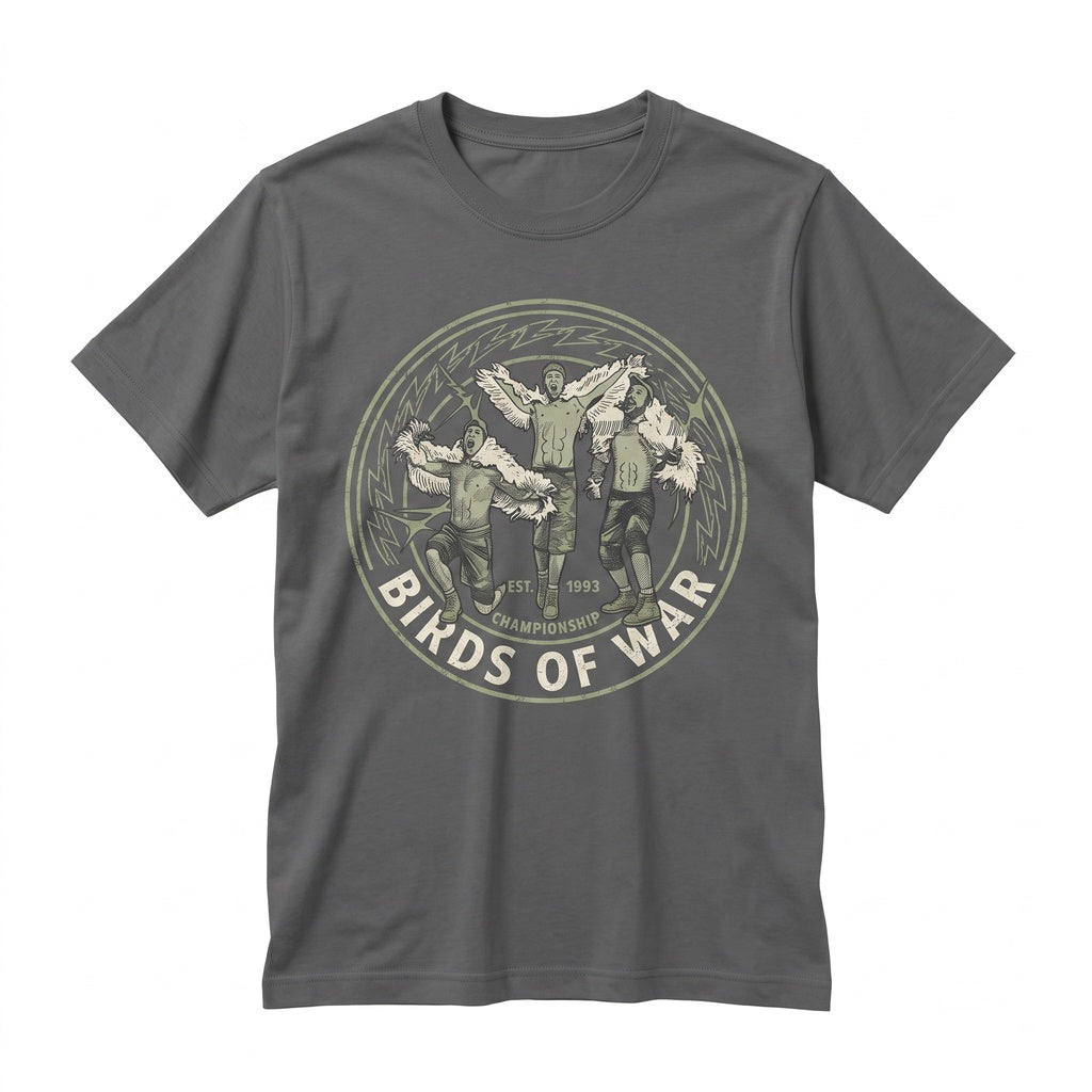 Birds of War Wrestling Graphic Philly Irish Bar Cult Classic Retro Vintage Cotton Unisex TShirt