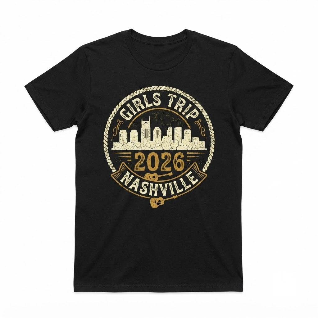 Girls Trip Nashville 2026 Tote Bag Bachelorette Party Favor Nashville Birthday Gift Girls Weekend Unisex TShirt