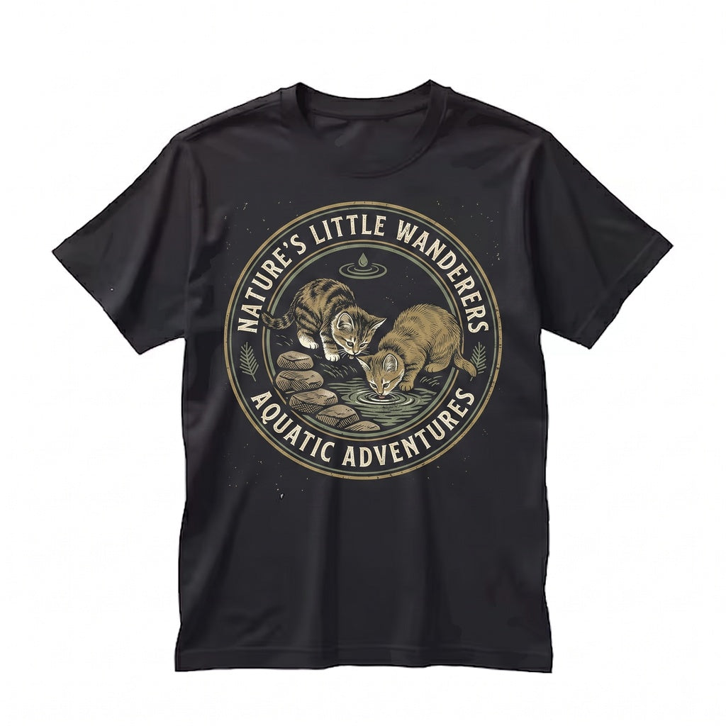Cute Nature Kittens Graphic Outdoor Cat Mom Gift for Her Pet Lover Unisex TShirt