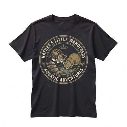 Cute Nature Kittens Graphic Outdoor Cat Mom Gift for Her Pet Lover Unisex TShirt