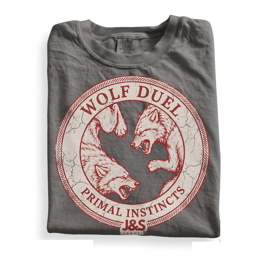Vintage Japanese Red Wolf Graphic Retro Tattoo Style Minimalist Streetwear Unisex TShirt