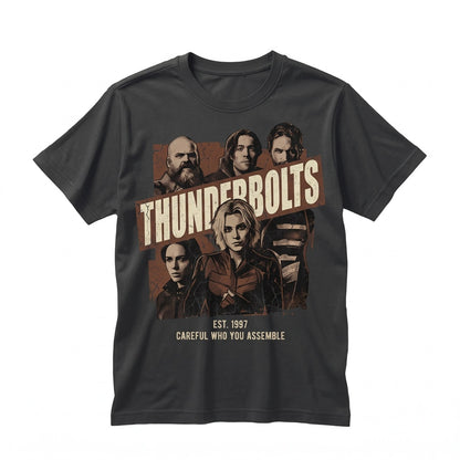 Vintage Oversized Thunderbolts Yelena Belova Bucky Barnes Winter Soldier Retro Superhero Graphic Unisex TShirt