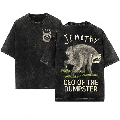 Famous Seattle Jimothy Raccoon Hand Drawn Trash Panda Short King Viral Unisex Wash T-Shirt