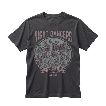 Dancing Skeletons Halloween Spooky Graveyard Season Graphic Fall Apparel Unisex TShirt
