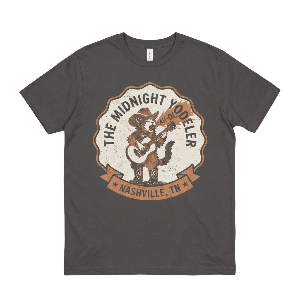 Cowboy Cat Retro Western Acoustic Guitar Graphic Apparel Vintage Country Musician Unisex TShirt