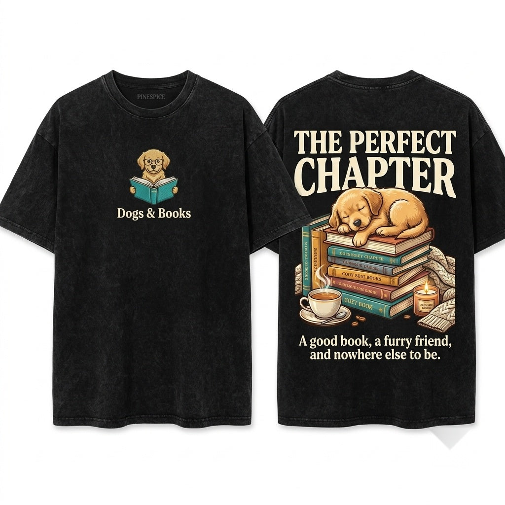 Embroidered 1717 Dog Mom Reading Books Cozy Lover Gift Unisex Wash T-Shirt