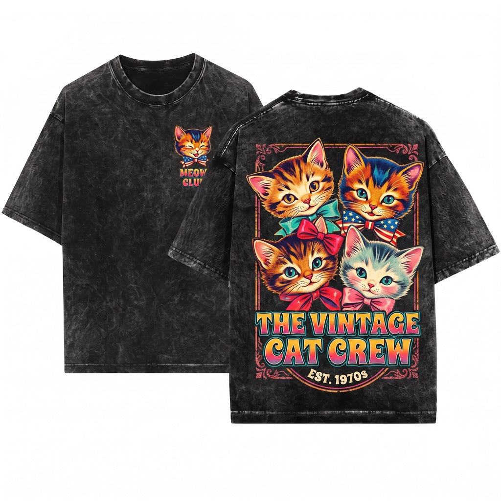 Retro Vintage Coquette Cat Breed Mom Gift Her Unisex Wash T-Shirt