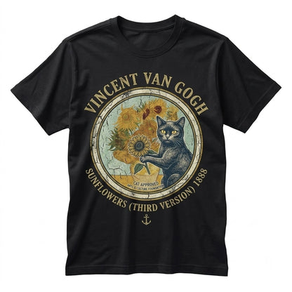 Funny Van Gogh Black Cat Art Meme Kitty Lover Gift Graphic Unisex TShirt