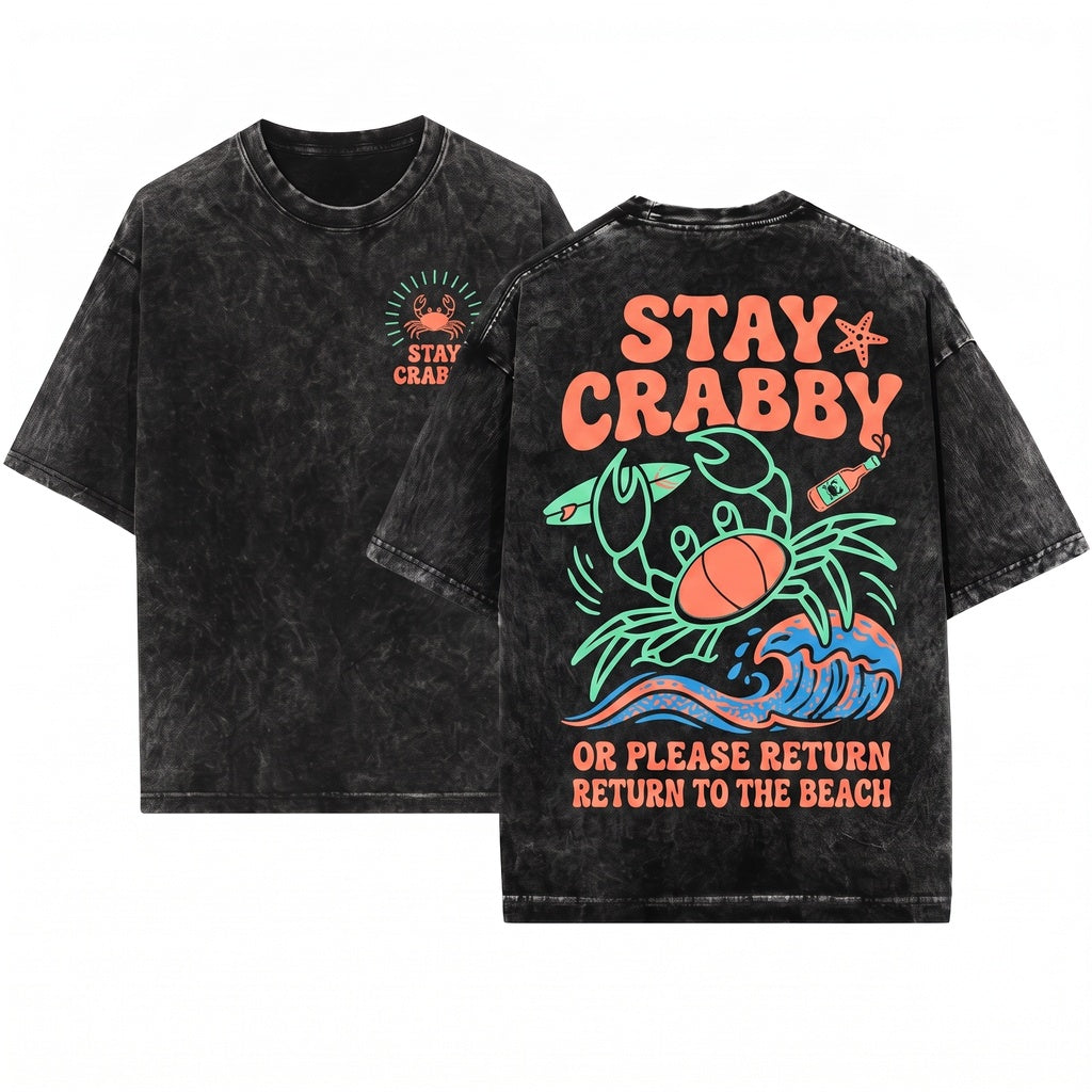 If Crabby Please Return To The Beach Summer Sunshine Unisex Wash T-Shirt
