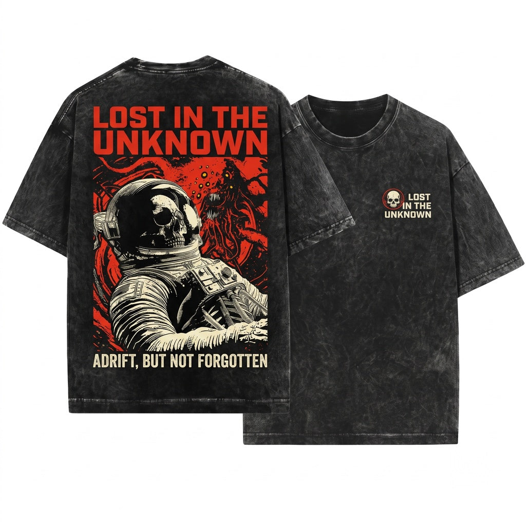 I Shouldnt Be Here Retro Space Graphic Astronaut Unisex Wash T-Shirt