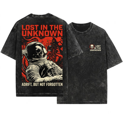 I Shouldnt Be Here Retro Space Graphic Astronaut Unisex Wash T-Shirt