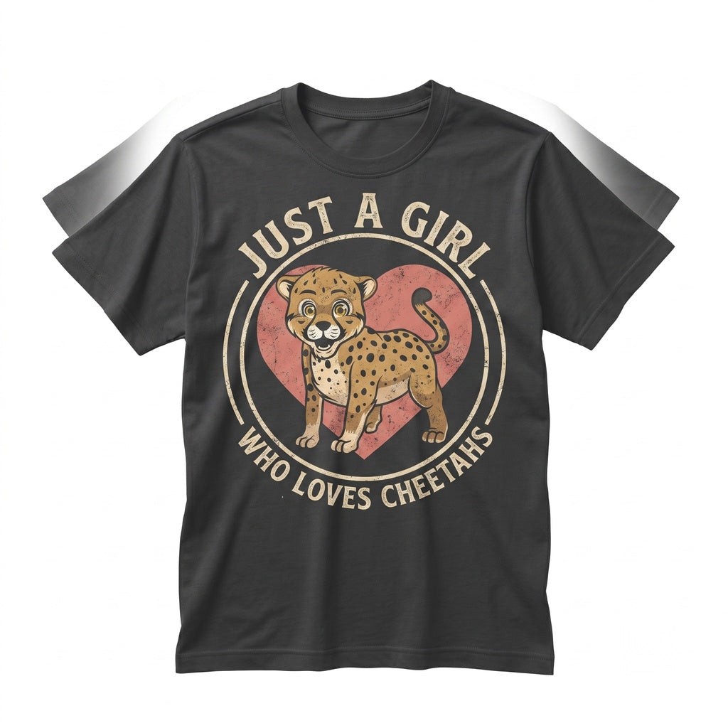 Just A Girl Who Loves Cheetahs African Savanna Safari Wildlife Zookeeper Zoologist Graphic Gift Unisex TShirt