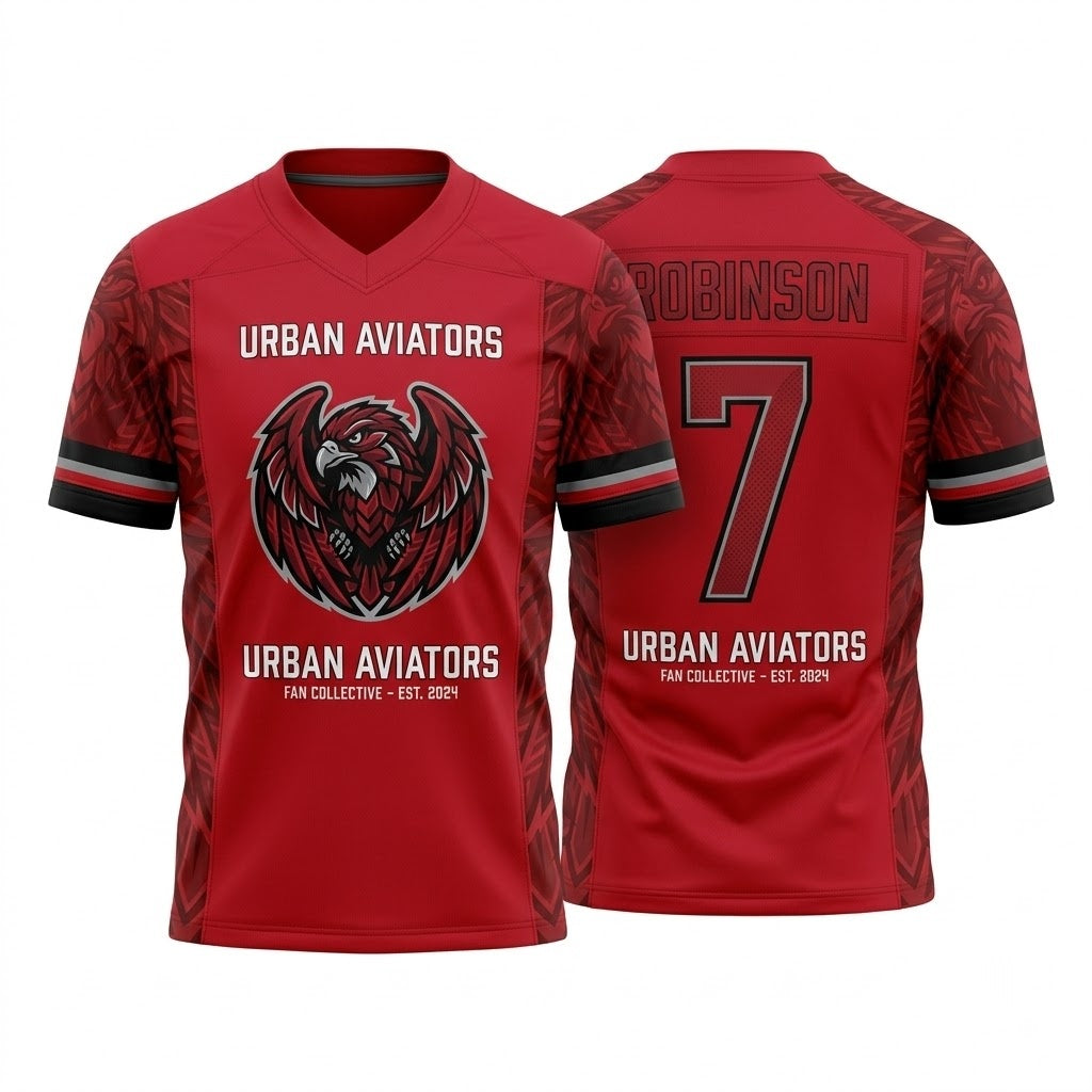 Unisex Stitched Football Fan Jersey - Lightweight Breathable Mesh Game Day Athletic Top