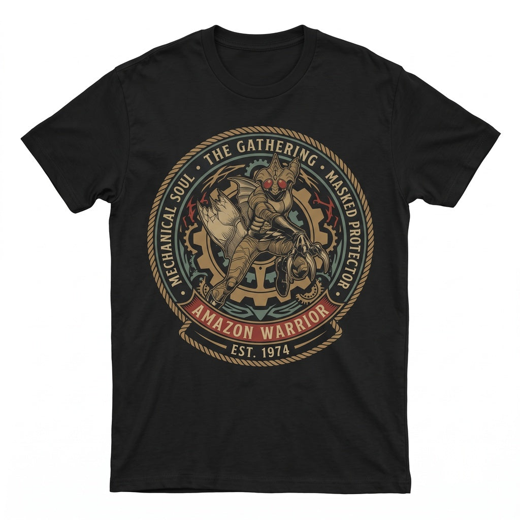 Japanese Masked Hero Sci-Fi Graphic Vintage Cotton Unisex TShirt