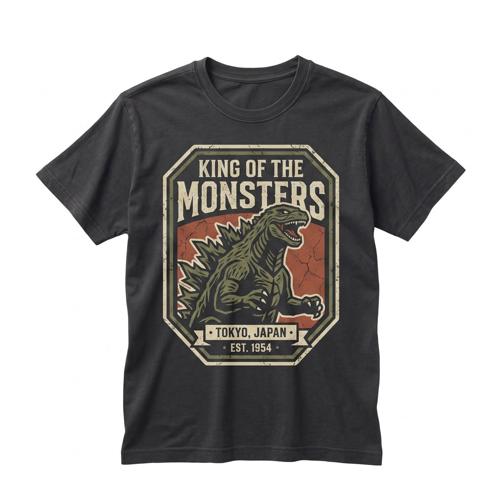Vintage Retro Japanese Monster Movie Anime Dinosaur Graphic Unisex TShirt