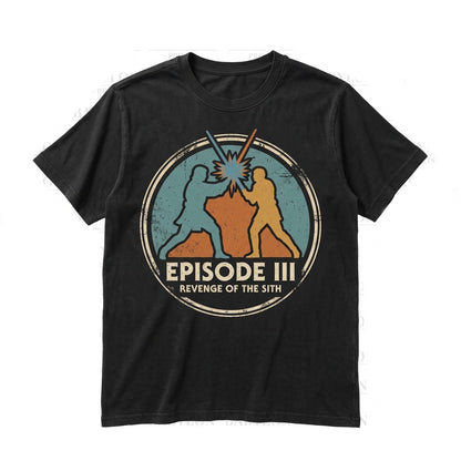 Vintage Retro Anakin Skywalker Obi-Wan Kenobi Mustafar Jedi Duel Graphic Unisex TShirt