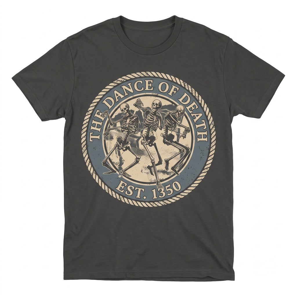 Dancing Skeletons Halloween Vintage Distressed Spooky Season Graphic Apparel Unisex TShirt