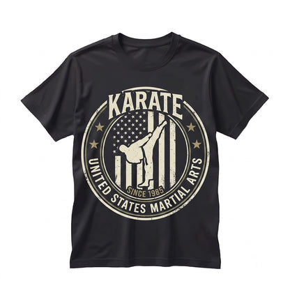 American Flag Japanese Samurai Ninja Karate Martial Arts Fighter Combat Training Heritage Dojo Warrior Apparel Gift Unisex TShirt