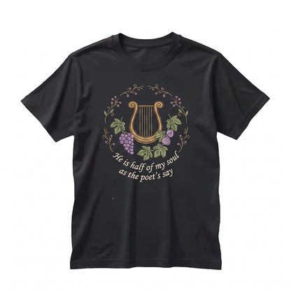 He Is Half My Soul Embroidered Greek Mythology Achilles Patroclus Bookish LGBTQ Literature Gift Unisex TShirt