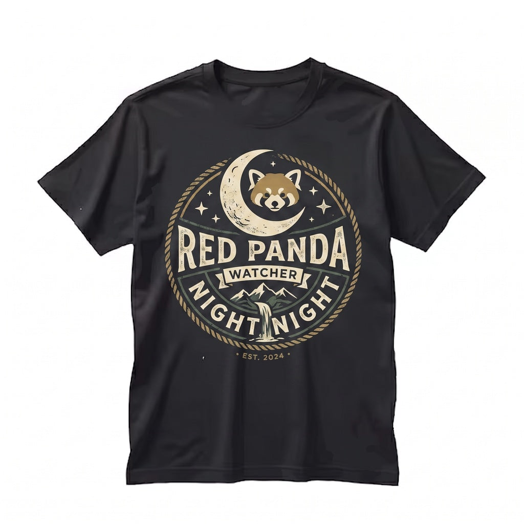 Vintage Red Panda Howling at the Full Moon Graphic 90s Retro Wildlife Lover Gift Apparel Unisex TShirt