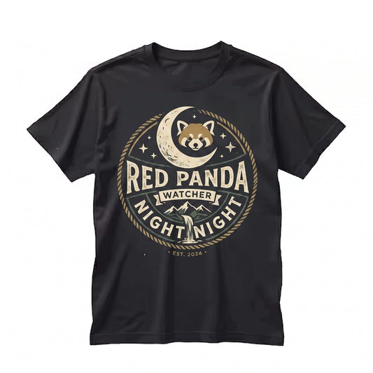 Vintage Red Panda Howling at the Full Moon Graphic 90s Retro Wildlife Lover Gift Apparel Unisex TShirt