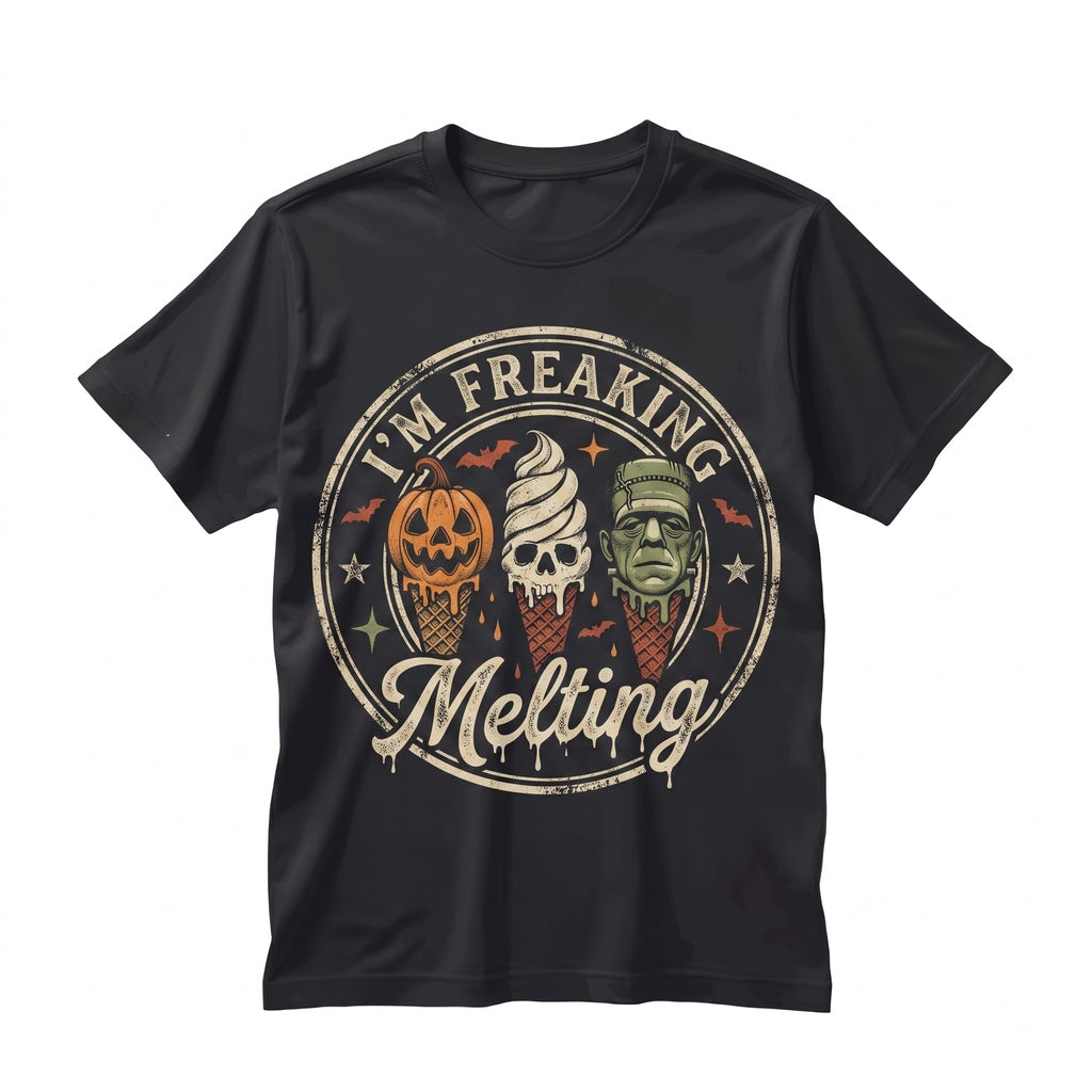 Im Freaking Melting Ice Cream Graphic Halloween Summer Vibes Unisex TShirt