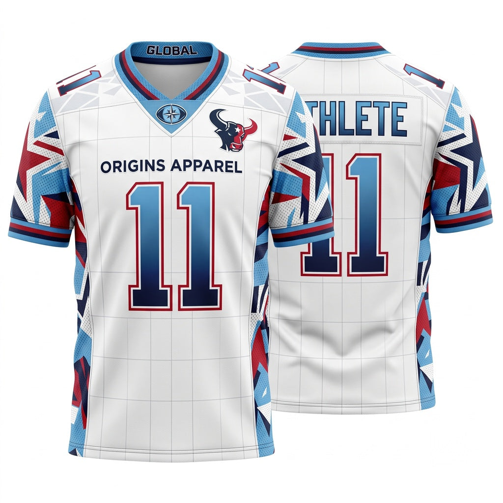 Unisex Breathable Stitched Football Jersey Lightweight Mesh Athletic Game Day Fan Jersey