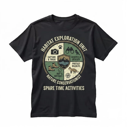 Birding Wildlife Graphic Print in Moss Green, Funny Things I Do Nature Lover Unisex TShirt