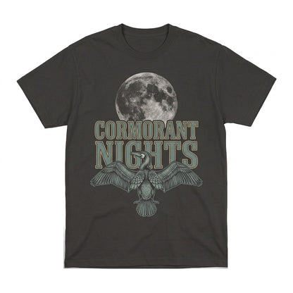 Three Cormorants Moon Coastal Seabird Graphic Birdwatcher Nature Gift Unisex TShirt